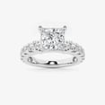 thumbnail image 1 of Zoya Jewel Princess Cut 1.7 Ct Moissanite Engagement Ring - 14k White Gold Plated Ring for Women - Wedding Jewelry with Trendy Design - Gift for Bridesmaids, 1 of 2