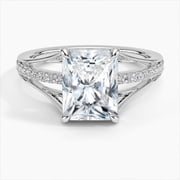 Zoya Jewel Radiant Cut 2.2 Ct Diamond Ring for Women   14K White Gold Plated Engagement Wedding Anniversary Ring   Classic Solitaire Engagement Ring   Diamond Wedding Jewelry