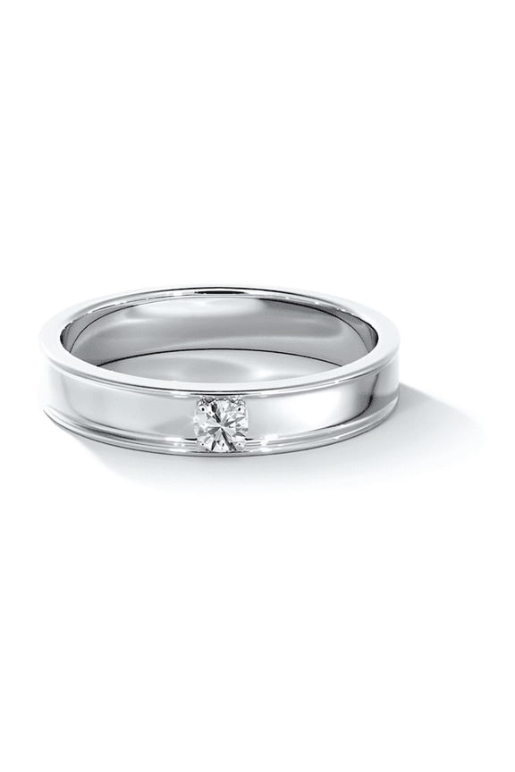 Round Cut 1.3 Ct Lab Created Diamond Women's Band - 14k White Gold Over Wedding Ring - One Stone Diamond Wedding Anniversary Band - Women's Wedding Band - Wedding Band Ring