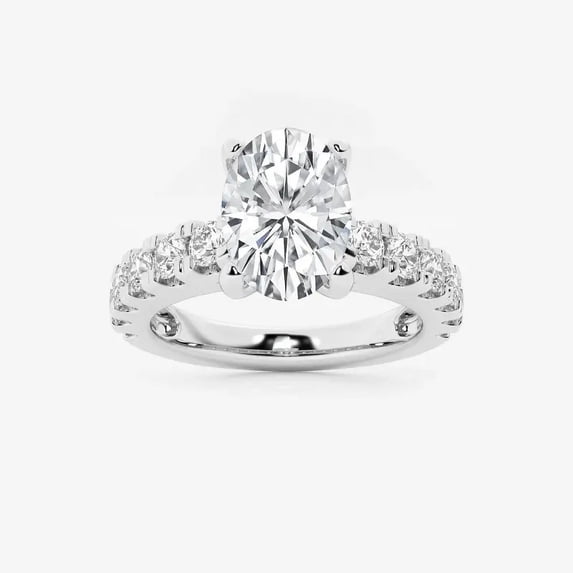 Zoya Jewel Round Cut 2 Ct VVS1/D Lab Simulated Diamond Ring for Her - 14K White Gold Plated Criss Cross Bands - Women's Party Wear Engagement Wedding Diamond Rings