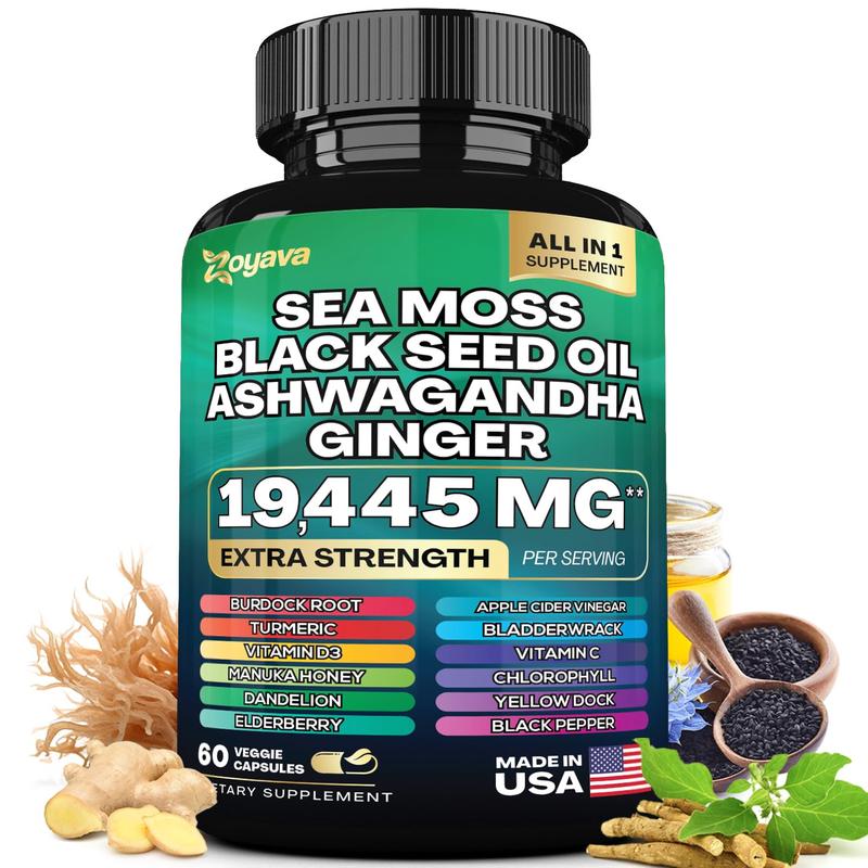 Zoyava Sea Moss Supplement, 19,445 MG AllinOne Formula with over 15