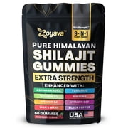 Zoyava Shilajit Gummies 2000MG, Ashwagandha 1000MG, Lions Mane 1500MG, Turmeric 1000MG, Vitamin D3, Vitamin K2, Vitamin B12, Ginseng 150MG, Black Pepper Extract 20MG 60 Gummies - Berry