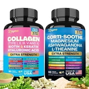Zoyava Collagen Capsules with Ashwagandha, L-Theanine, Magnesium, Biotin, Hyaluronic Acid, Keratin, Folate