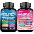 thumbnail image 1 of Zoyava Soothe and Smooth Bundle, Cortisol and Myo-Inositol Supplement 13-in-1 Cortisol Balance with Ashwagandha, Magnesium, Lions Mane, Berberine, Folate, L-Theanine, Vitamin D3 & K2 (150 Capsules), 1 of 9