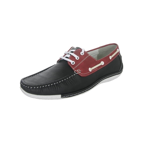 Zoyla Italia After Golf Boat Shoe, 8.5 Medium Black/Red -