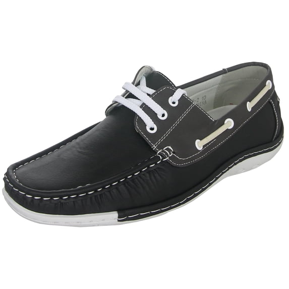 Zoyla Italia After Golf Boat Shoe, 9 Medium Black/Gray -