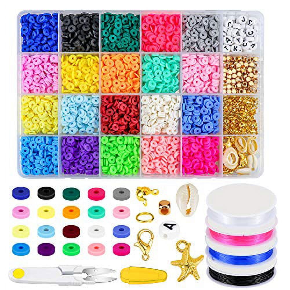 Zoyomax 4880 Pcs Clay Beads for Bracelet Making,6mm 20 Colors Flat