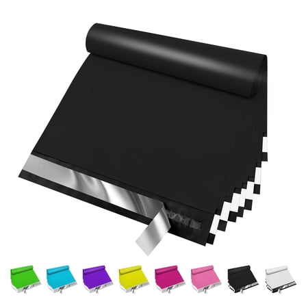 Zoyuepack 10x13" Black Poly Mailers 100 Pcs, 2.4mil Waterproof Self-Seal Shipping Bags for Clothing