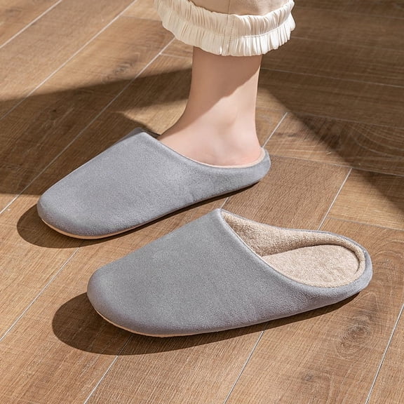 HEATSHAKING Hotel Slippers For Men Suede 1 Pair 10.6*4.5*3.3In