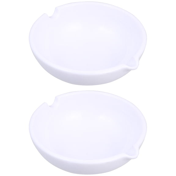 Masteelf White Plastic Ink Dishes for Home Use Set of 2 Multifunctional Imitation Porcelain 1 Set