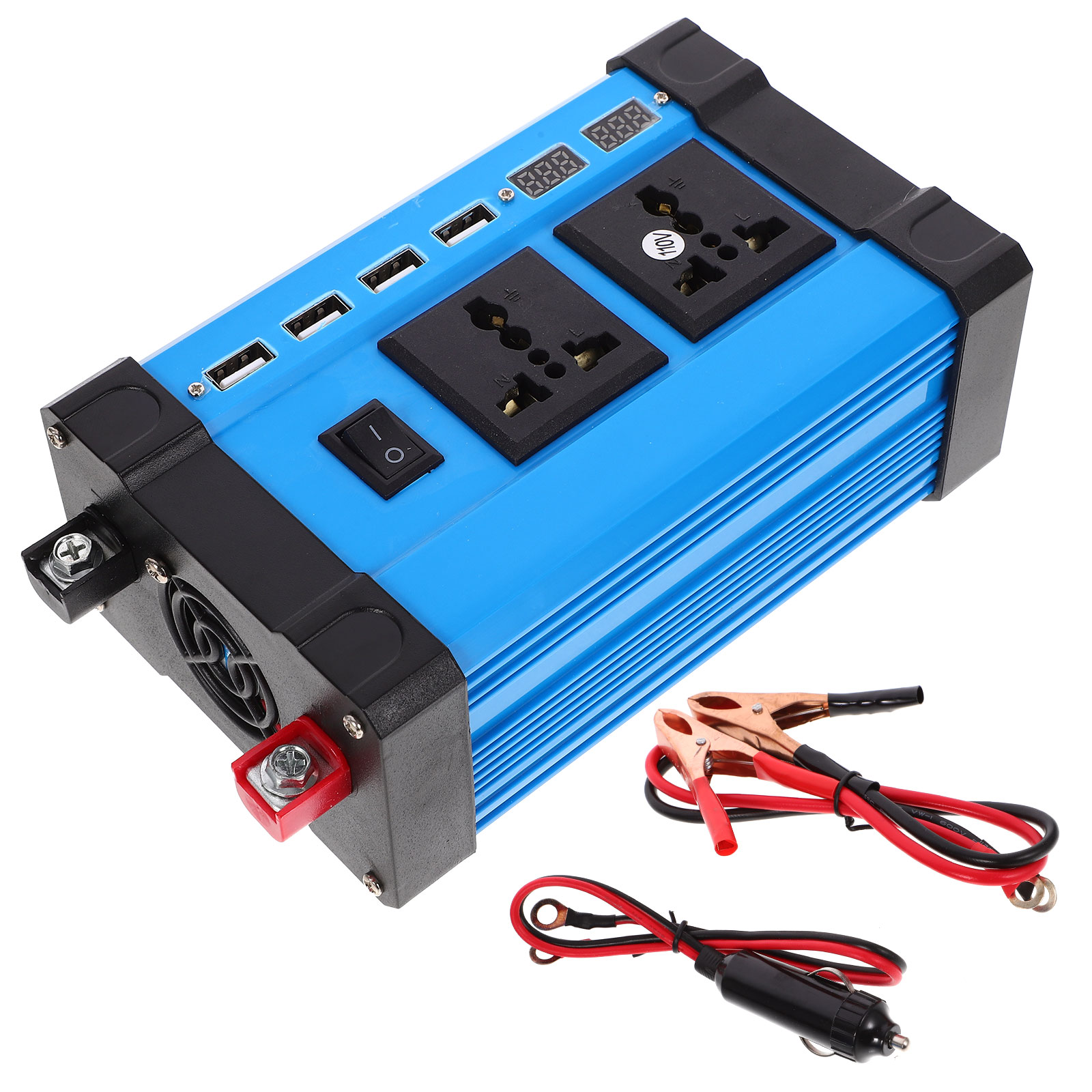 Zoyueyie 1 Set LCD Display 4 USB Car Inverter 12V to 110V 4000W Max Power Inverter