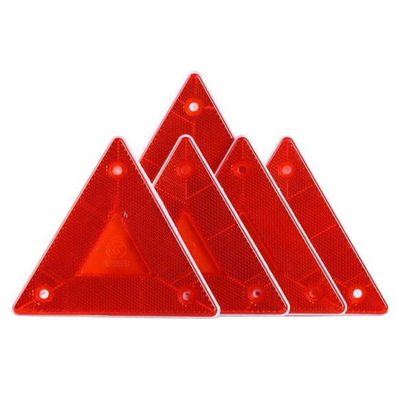Zoyueyie 10PCS Truck Night Driving Tail Warning Sign Triangle Warning Frame Truck Reflective Small Triangle Reflective Safe Driving Sign(Red)