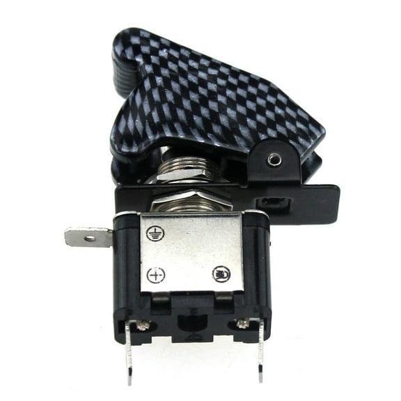 Zoyueyie 12V 20A Toggle Ignition Switch with Aviation Cover Indicator Light for Motor Vehicles Racing Ships Yachts (Black)