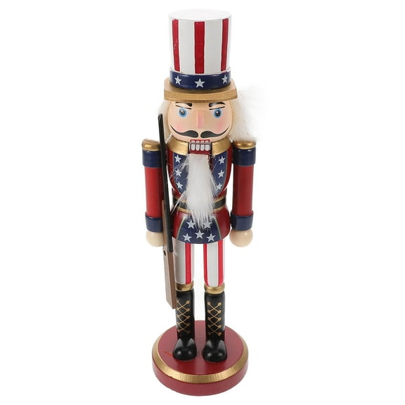 Zoyueyie 1pc Wooden Christmas Nutcracker Walnut Soldier Desktop Adornment for Home Office
