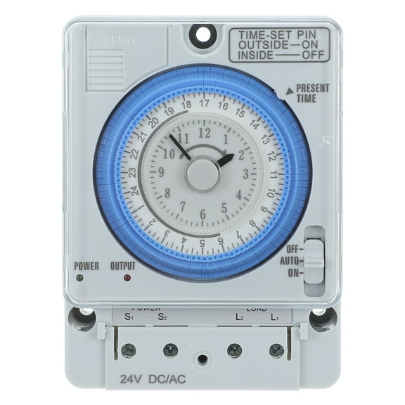 Zoyueyie 24VAC/ DC Timer - Mechanical Time Control , Precise Timer Timing Mechan for Home Kitchen and Office Support ( White 24VAC/ DC )