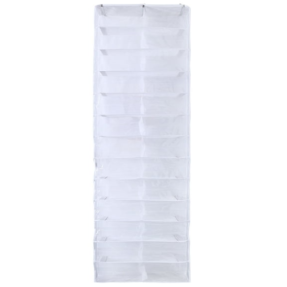 Zoyueyie 26 Large Pocket Over the Door Hanger Shoes Organizer Closet Shelves Rack Hanging Storage Space Saver(White)