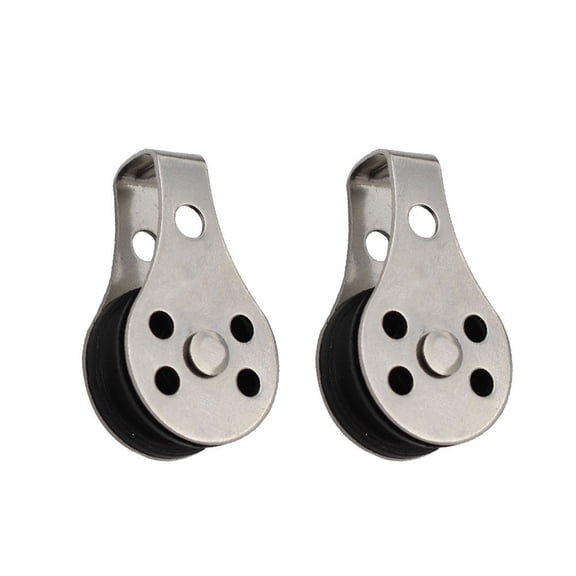 Zoyueyie 2Pcs Nylon Rope Single Pulley Stainless Steel Boat Pulley Tackle Puller Lift Tools