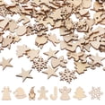 thumbnail image 1 of Zoyueyie 300pcs DIY Wood Cutouts Unfinished Christmas Wooden Cutouts Christmas Tree Hanging Decors, 1 of 10