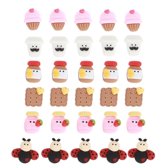 Zoyueyie 30Pcs Lovely Cartoon Style DIY Phone Case Resin Charms DIY Handicraft Supplies