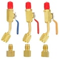 Zoyueyie 3pcs Air Conditioning Refrigerant Onoff Valves Brass Compact