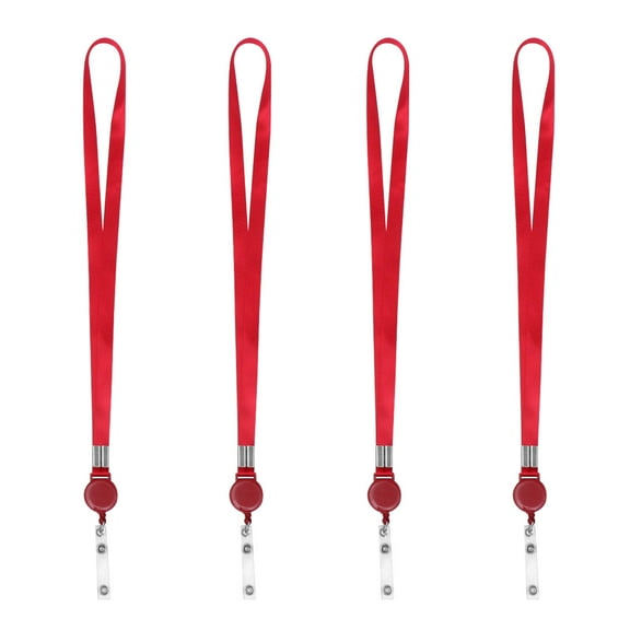 Zoyueyie 4Pcs Hanging Rope Practical Neck Strap Lanyard for Work Chest School Brand ID (Red)