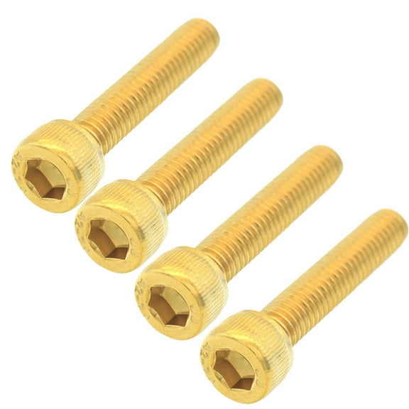 Zoyueyie 4pcs Mountain Road Bike Fixed Gear Bike Bowl Cover Screw Stainless Steel Stand Cover Screw Bike Accessory for Bike (Golden)