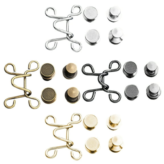 Pants Waist Button for Jeans with Assorted Colors Metal Adjustable Fastener 4pcs