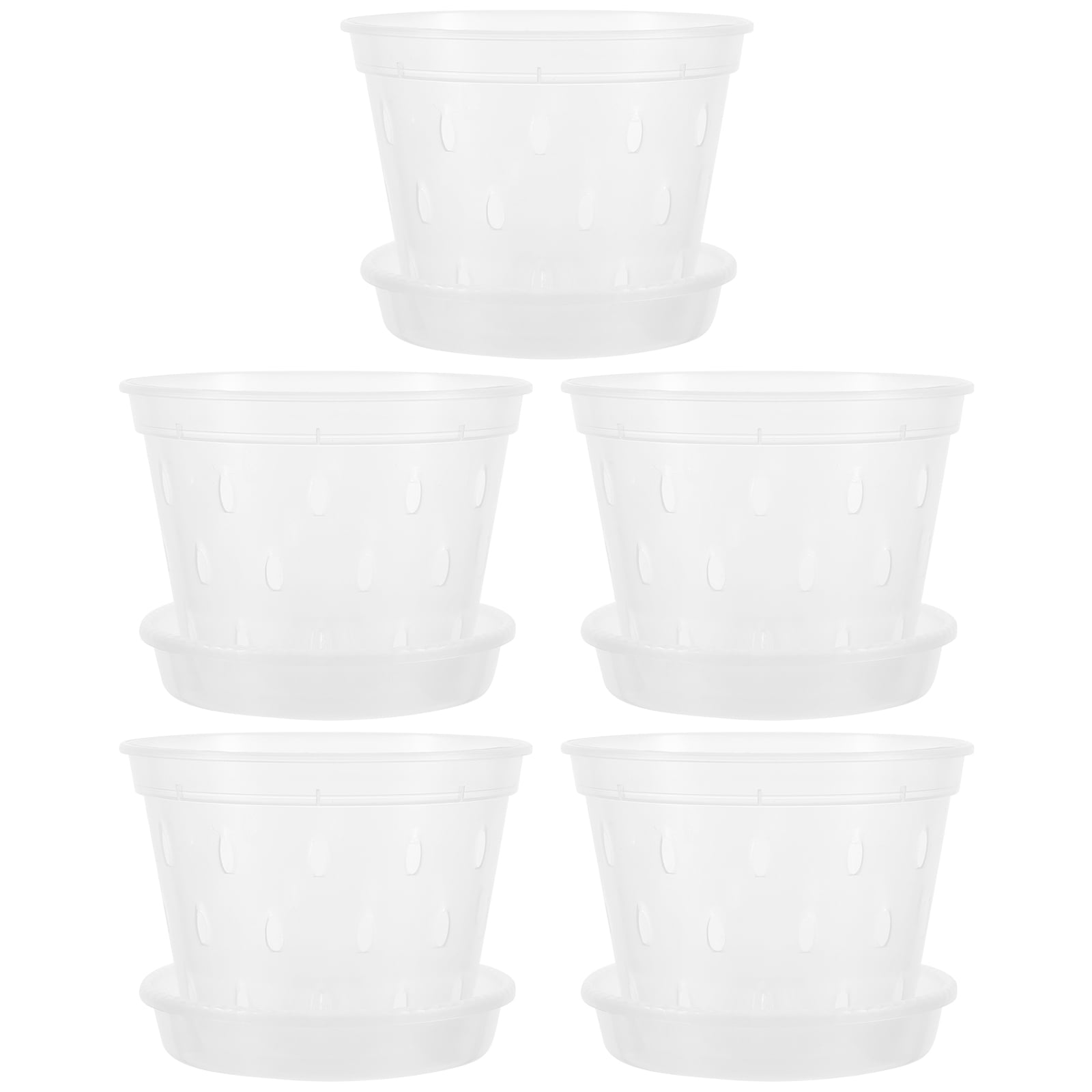 Zoyueyie 5 Sets Orchid Pots Flower Nursery Pots Plastic Plant Cups