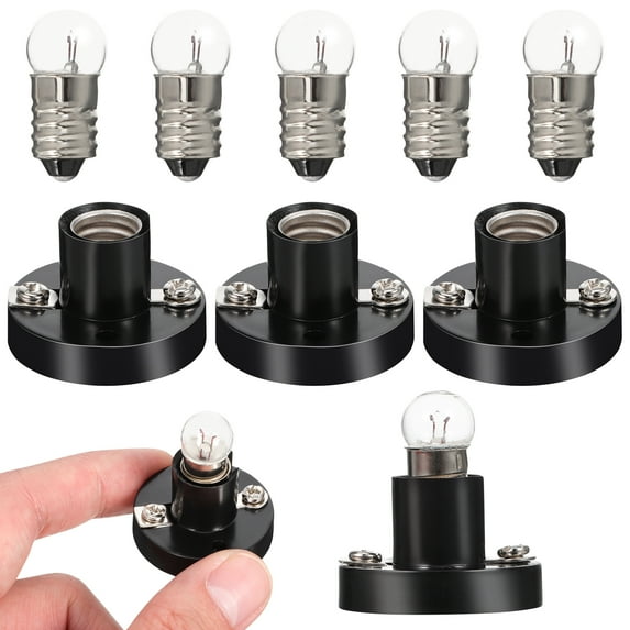 Zoyueyie 5pcs E10 Bulb Holder Black Light Beads Lamp Bases 1. 5v Screw Type Bulb Socket for Student Electricity Experiment Lighting DIY Accessories
