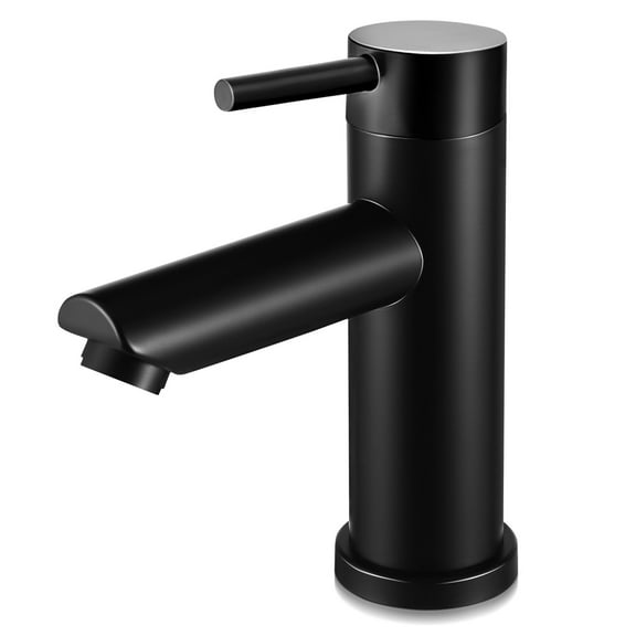 Zoyueyie Bathroom Sink Faucet Single Hole Single Handle Faucet Modern Style Deck Mount Faucet with Interface Hoses