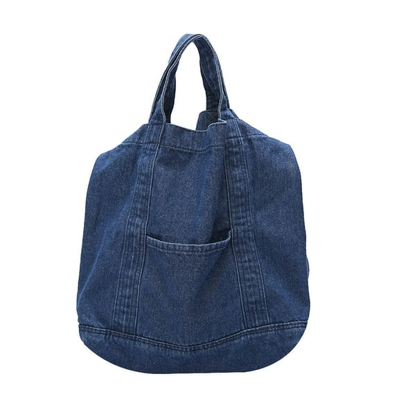 Zoyueyie Denim Fabric Handle Bag Retro Crossbody Bag Large Capacity Bag Shoulder Bag