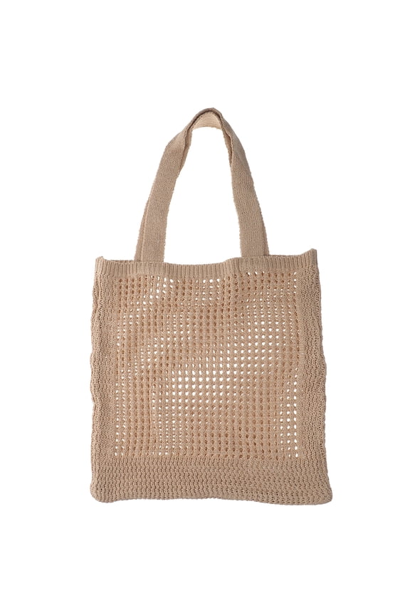 Hollow-out Design Girl Tote Bag Fashion Knitted Tote Bag Woman Storage Bag