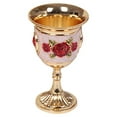 thumbnail image 1 of Zoyueyie Shot Glass Metal Goblet Vintage Egyptian Shot Glass Goblet Cocktail Glass For Home Bar Wedding Party Supplies White Red Flower, 1 of 11