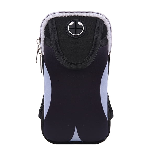 Zoyueyie Unisex Sports Running Mobile Phone Bag Outdoor Fitness Armband Sweatproof Arm Package Bag Gym Cellphone Bag Key Holder Pouch for Women and Men (White and Grey)