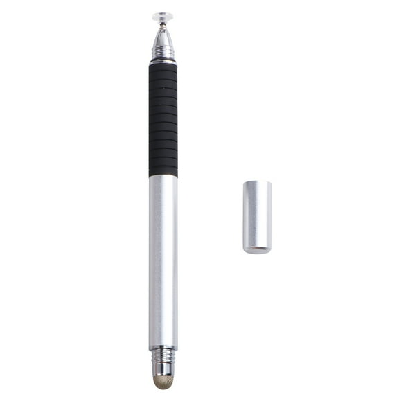 Zoyueyie Universal 2 in 1 Disc and Fiber Tip Capacitive Stylus Pen for All Devices Tablets & Cell Phones (Silver)