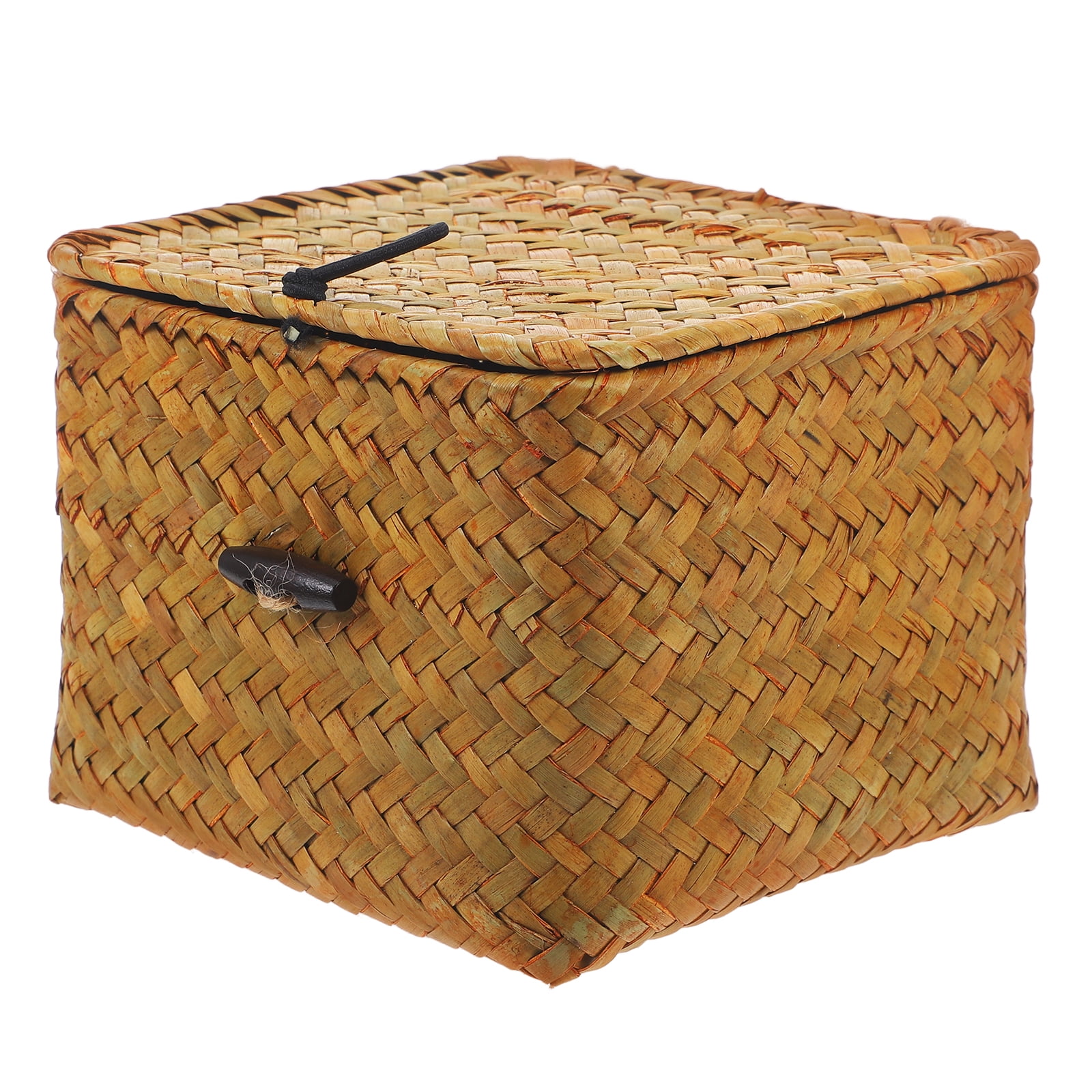 Zoyueyie Woven Storage Baskets Wicker Rattan Baskets with Lids Seagrass ...