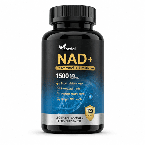 Zozdal NAD+ Healthy Aging Supplement with Clear Daily Support for Cellular Energy, Focus & Vitality,120 Capsules