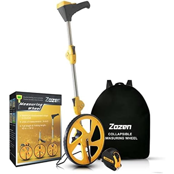 Zozen Measuring Wheel Digital Display, Foldable Feet/Meter Digital Measuring Wheel with Backlit Display | Up to 99,999Ft/ 99,999M | Kickstand to Keep Stand | Easy to Carrying Include cloth backpack.