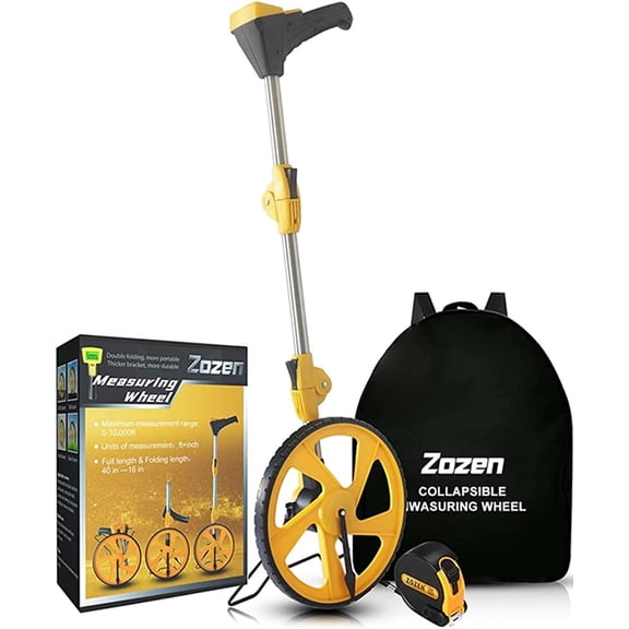 Zozen Measuring Wheel Digital Display, Foldable Feet/Meter Digital Measuring Wheel with Backlit Display | Up to 99,999Ft/ 99,999M | Kickstand to Keep Stand | Easy to Carrying Include cloth backpack.