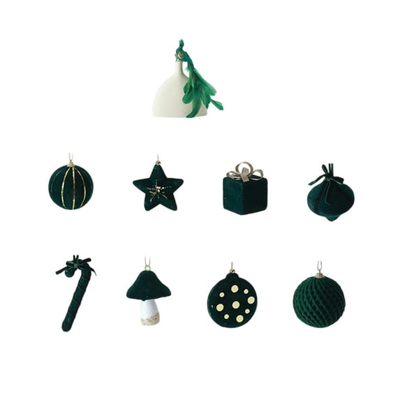 Zpanxa 12 PCS 2.36 Inch Artisanal Flocked Christmas Ball Ornaments Multi Occasion Ready Assorted Designs Shatterproof Hanging Decorations for Instant Festive Styling Solution