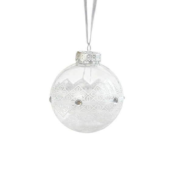 Zpanxa 12 PCS 3.14 Inch Pearlized Christmas Ball Ornaments Striped Designs with White Pearl Finish Shatterproof Plastic Hanging Decorations for Xmas Tree Home Party Festive Decor