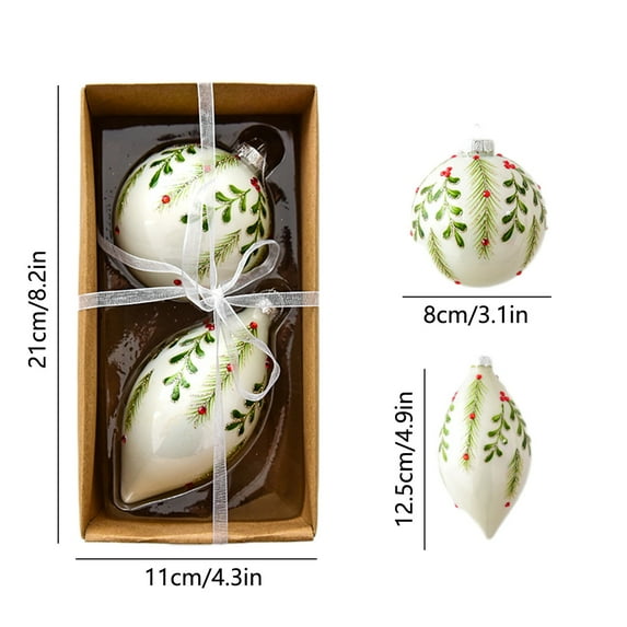 Zpanxa 2 Count Sparkling Christmas Ornaments Set Shatterproof Glitter Spheres for Indoor Tree and Window Arrangements