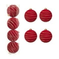 thumbnail image 1 of Zpanxa 4 PCS 4.72 Inch Large Flocked Christmas Ball Ornaments Hand Painted Designs Shatterproof Hanging Decorations for Xmas Tree Home Party Festive Decor, 1 of 6