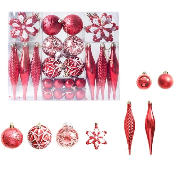 Zpanxa 40 Count Electroplated Christmas Balls Set Metallic Finish Shatterproof Hanging Ornaments for Tree and Holiday Home Display Classic Design