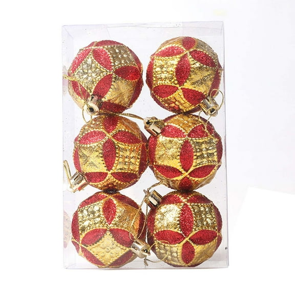 Zpanxa 6 PCS 2.36 Inch Mesh Pattern Christmas Ball Ornaments Transparent Textured Shatterproof Hanging Decorations for Xmas Tree Home Party Festive Decor