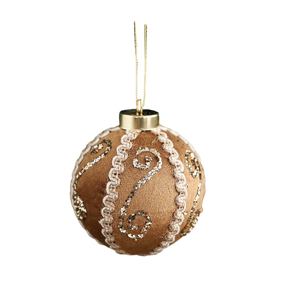 Zpanxa Artisan Coffee Tone Christmas Ornaments Deluxe Glitter Embellished Spheres for Luxury Home and Hotel Holiday Decor