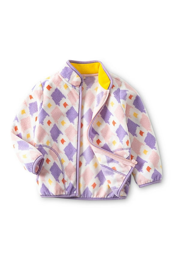 Baby Brushed Polar Fleece Jacket 12M-4Y Stand Collar Cardigan Soft Tech Pullover No Zipper Snug Fit Outerwear