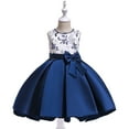 thumbnail image 1 of Zpanxa Baby Girls Princess Dress, Little Girls Party Wedding Dress, Lace Embroidered Bowknot Flower Net Dress, Kids Pageant Flower Girl Sleeveless Dress, Christmas Gifts for Girls Blue (3-4 Years), 1 of 8