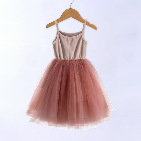 Zpanxa Baby Girls Princess Dress, Little Girls Party Wedding Dress, Lace Embroidered Bowknot Flower Net Dress, Kids Pageant Flower Girl Sleeveless Dress, Christmas Gifts for Girls Pink (7-8 Years)