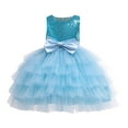 thumbnail image 1 of Zpanxa Baby Girls Princess Dress, Little Girls Party Wedding Dresses, Evening Mesh Lace Dress Birthday Dress, Kids Pageant Flower Girl Sleeveless Dress, Birthday Gifts for Girls Blue (3-4 Years), 1 of 3
